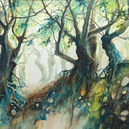 Peinture Surgissants par Abbatucci Violaine | Tableau Figuratif Aquarelle Nature, Paysages