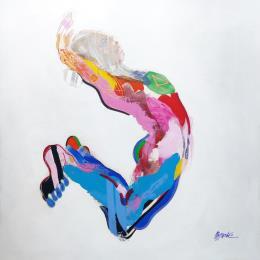 Peinture Le petit pois par Cressanne | Tableau Figuratif Acrylique, Encre, Pastel Nu