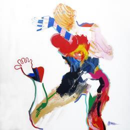 Peinture le baiser volant par Cressanne | Tableau Figuratif Acrylique, Encre, Pastel Nu