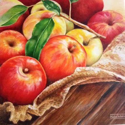 Peinture Revenant du verger! par Tchirieff Katia | Tableau Figuratif Huile Natures mortes