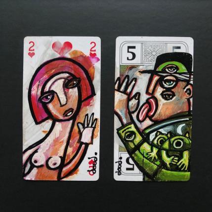 Peinture Vos papiers, Mademoiselle par Doudoudidon | Tableau Art Singulier Acrylique Nu, Scènes de vie, Société