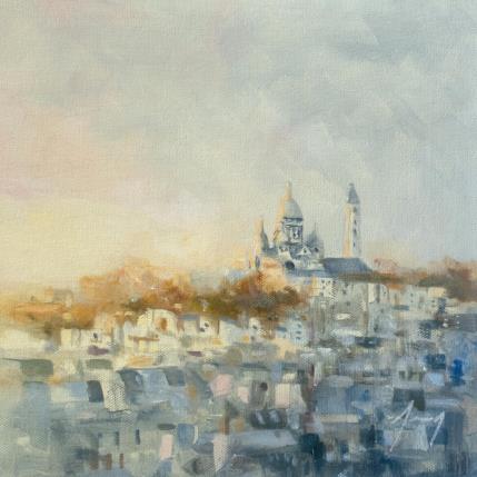 Peinture Paris s'éveille par Jung François | Tableau Figuratif Huile Paysages, Urbain
