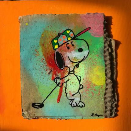 Peinture Snoopy golf par Kikayou | Tableau Pop-art Graffiti Icones Pop