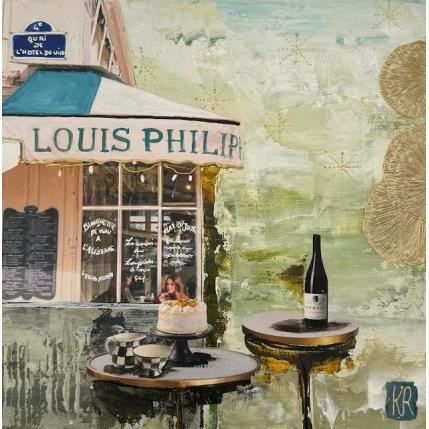 Peinture Quais de l'hotel de ville par Romanelli Karine | Tableau Figuratif Acrylique, Collage