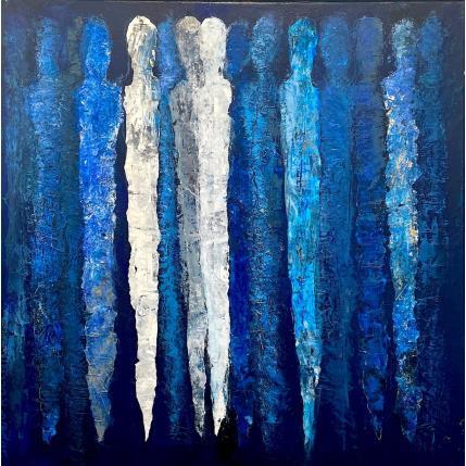 Peinture Les etrusques dans l'azur par Rocco Sophie | Tableau Art Singulier Acrylique, Collage, Sable