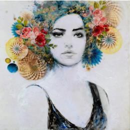 Painting Elena serena by Bofill Laura | Painting Figurative Acrylic, Resin Portrait