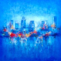 Painting Shades Of Blue by Coupette Steffi | Painting Figurative Acrylic Urban