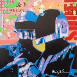 Painting POP DAFT PUNK by Euger Philippe | Painting Pop-art Acrylic, Cardboard Pop icons