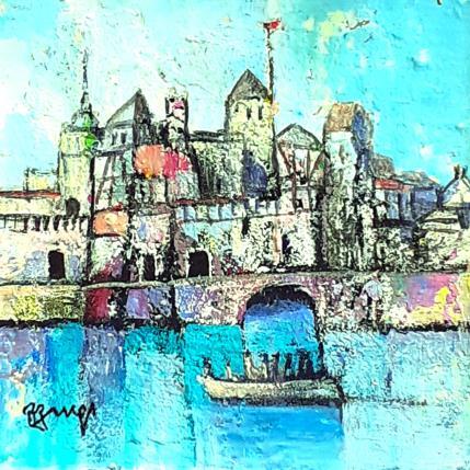 Peinture AL56 PROMENADE EN BATEAU par Burgi Roger | Tableau Figuratif Acrylique Marine, Paysages, Scènes de vie