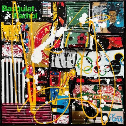 Peinture Conversations par Costa Sophie | Tableau Pop-art Acrylique, Collage, Upcycling Icones Pop