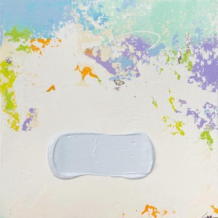Peinture Over the rainbow par Luz Alexandra | Tableau Abstrait Acrylique, Feuille d'argent Minimaliste