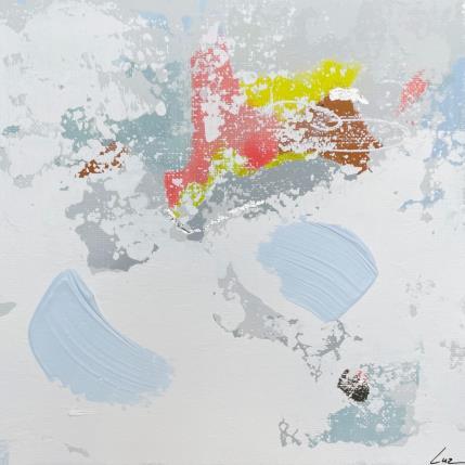 Peinture Vent du nord par Luz Alexandra | Tableau Abstrait Acrylique, Feuille d'argent Minimaliste