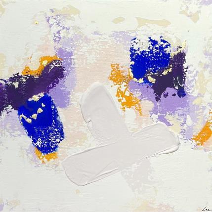 Peinture The riddle par Luz Alexandra | Tableau Abstrait Acrylique, Feuille d'or, Pastel Minimaliste