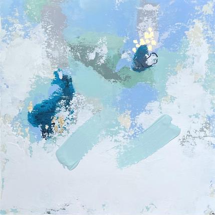 Peinture Aurore par Luz Alexandra | Tableau Abstrait Acrylique, Feuille d'or, Pastel Minimaliste