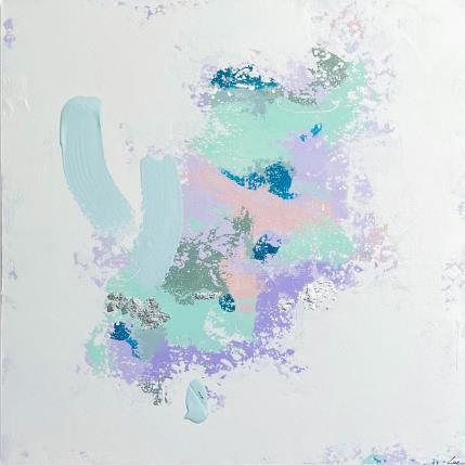 Peinture Two little tears par Luz Alexandra | Tableau Abstrait Acrylique, Feuille d'argent Minimaliste