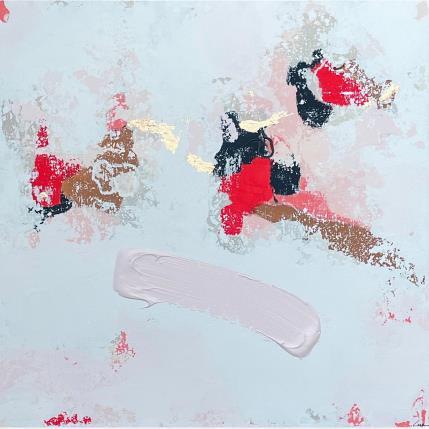 Peinture February 19 par Luz Alexandra | Tableau Abstrait Acrylique, Feuille d'or, Pastel Minimaliste