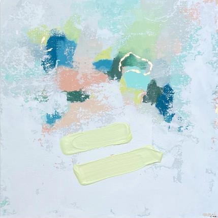 Peinture My favorite place par Luz Alexandra | Tableau Abstrait Acrylique, Feuille d'or, Pastel Minimaliste