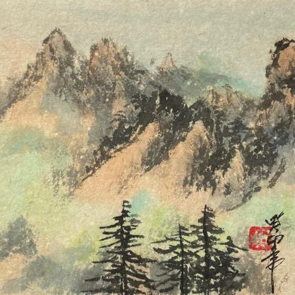 Peinture Beautiful Mountains par Yu Huan Huan | Tableau Figuratif Encre Paysages