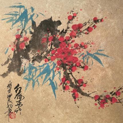 Peinture Cherry blossom par Yu Huan Huan | Tableau Figuratif Encre Nature