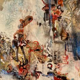 Peinture Love matters par Bergeron Marie-Josée | Tableau Abstrait Acrylique, Collage, Papier, Pastel, Posca