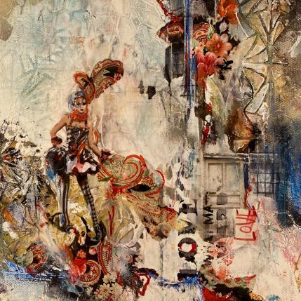 Painting Love matters by Bergeron Marie-Josée | Painting Abstract Acrylic, Gluing, Paper, Pastel, Posca Pop icons