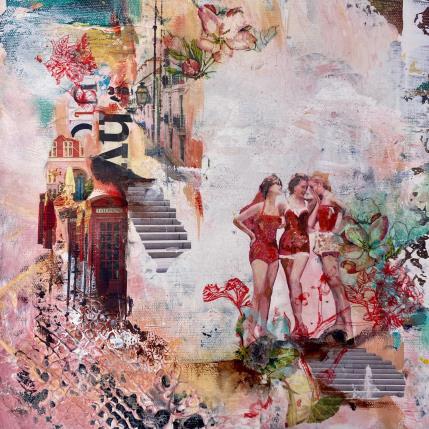 Painting Summer secrets by Bergeron Marie-Josée | Painting Abstract Acrylic, Gluing, Paper