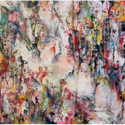 Painting Looking Forward at Destiny's Fantasy by Bergeron Marie-Josée | Painting Surrealism Acrylic, Gluing, Oil