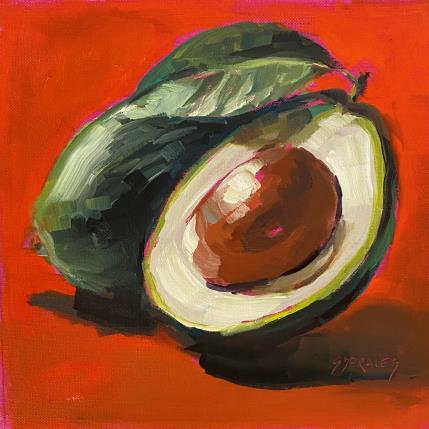 Painting l'avocat ouvert by Morales Géraldine | Painting Figurative Oil Pop icons, Still-life