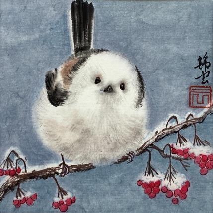 Painting Aegithalos by Tayun | Painting Figurative Ink Animals