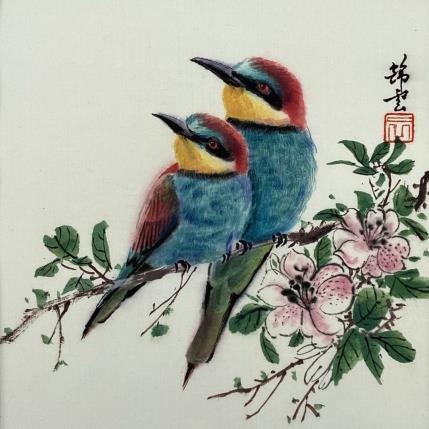 Painting Guêpier d'Europe by Tayun | Painting Figurative Ink, Watercolor Animals, Pop icons