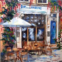 Painting BAR DE LA MARINE MARSEILLE by Laura Rose | Painting Figurative Oil Life style