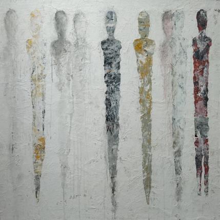 Peinture Ostia Antica par Rocco Sophie | Tableau Art Singulier Acrylique, Collage, Sable Minimaliste