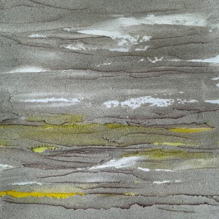 Peinture Carré Acidulé par CMalou | Tableau Matiérisme Sable Minimaliste