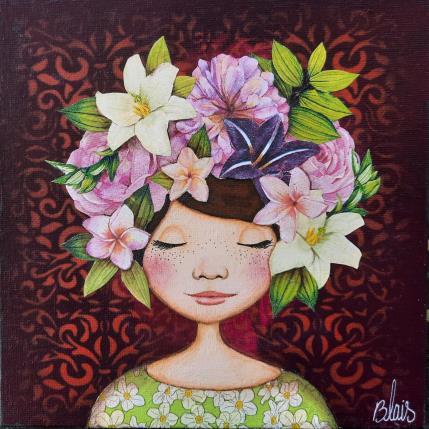 Peinture Octavia par Blais Delphine | Tableau Figuratif Acrylique, Collage Enfant, Portraits