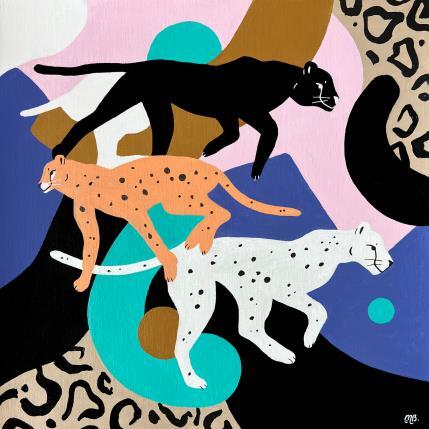 Peinture Trio  par Birsak Mariah | Tableau Art naïf Acrylique