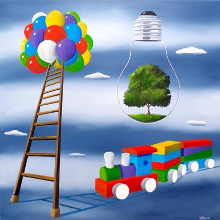 Peinture Free space par Trevisan Carlo | Tableau Surréalisme Huile Nature, Paysages