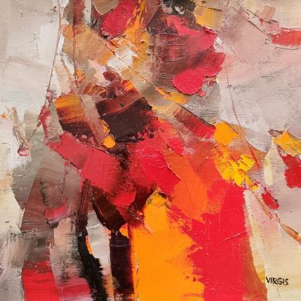 Peinture Red and rose par Virgis | Tableau Abstrait Huile Minimaliste