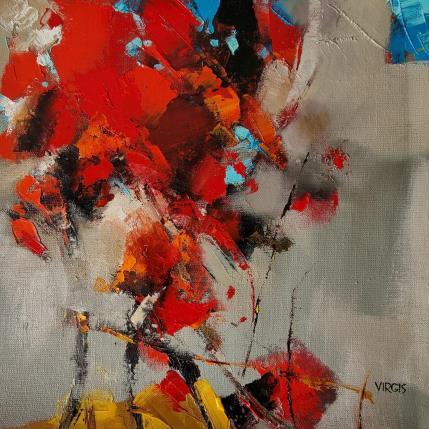 Gemälde Red garden von Virgis | Gemälde Abstrakt Öl Minimalistisch