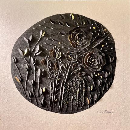 Peinture Field at Night par Caitrin Alexandre | Tableau Figuratif Encre Nature, Paysages