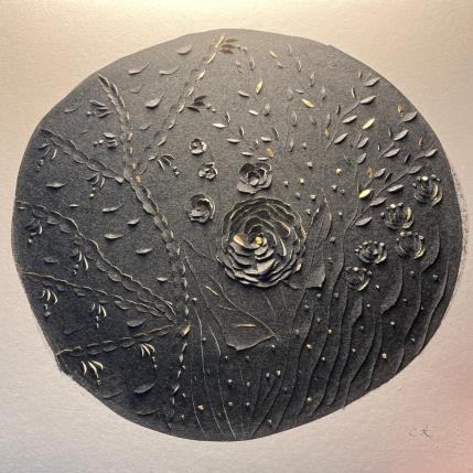 Peinture Single flower in the field par Caitrin Alexandre | Tableau Figuratif Encre Minimaliste, Nature