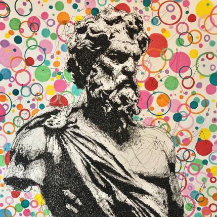 Peinture Homme aux bulles par André Raphaël | Tableau Figuratif Acrylique Portraits