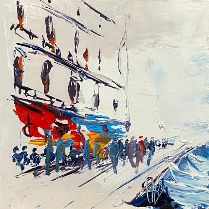 Peinture Sur le quai par Raffin Christian | Tableau Figuratif Huile Urbain