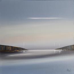 Peinture Douce quiétude 61 par Roussel Marie-Ange et Fanny | Tableau Figuratif Huile Marine, Minimaliste