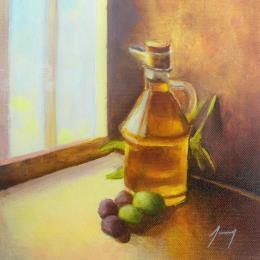 Painting Trésor de l'olivier by Jung François | Painting Figurative Oil Pop icons, Still-life