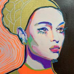 Painting Conversations Silencieuses «Doretdefeu » by Coco | Painting Figurative Acrylic, Ink Portrait