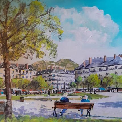 Gemälde Place Victor Hugo von Lallemand Yves | Gemälde Figurativ Acryl, Papier Urban