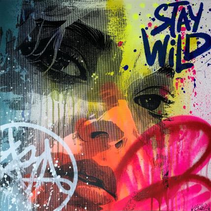 Peinture Stay wild par Maderno | Tableau Street Art Acrylique, Graffiti Portraits