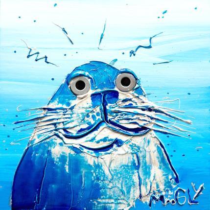 Painting Informatus by Moogly | Painting Raw art Acrylic, Cardboard, Pigments, Resin Animals, Pop icons