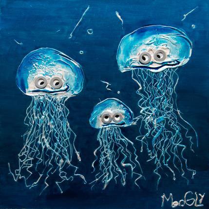 Peinture Surprotectus par Moogly | Tableau Art Singulier Acrylique, Carton, Pigments, Résine Animaux