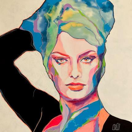 Peinture 80x80 Pourmeplaire  par Coco | Tableau Figuratif Acrylique Portraits